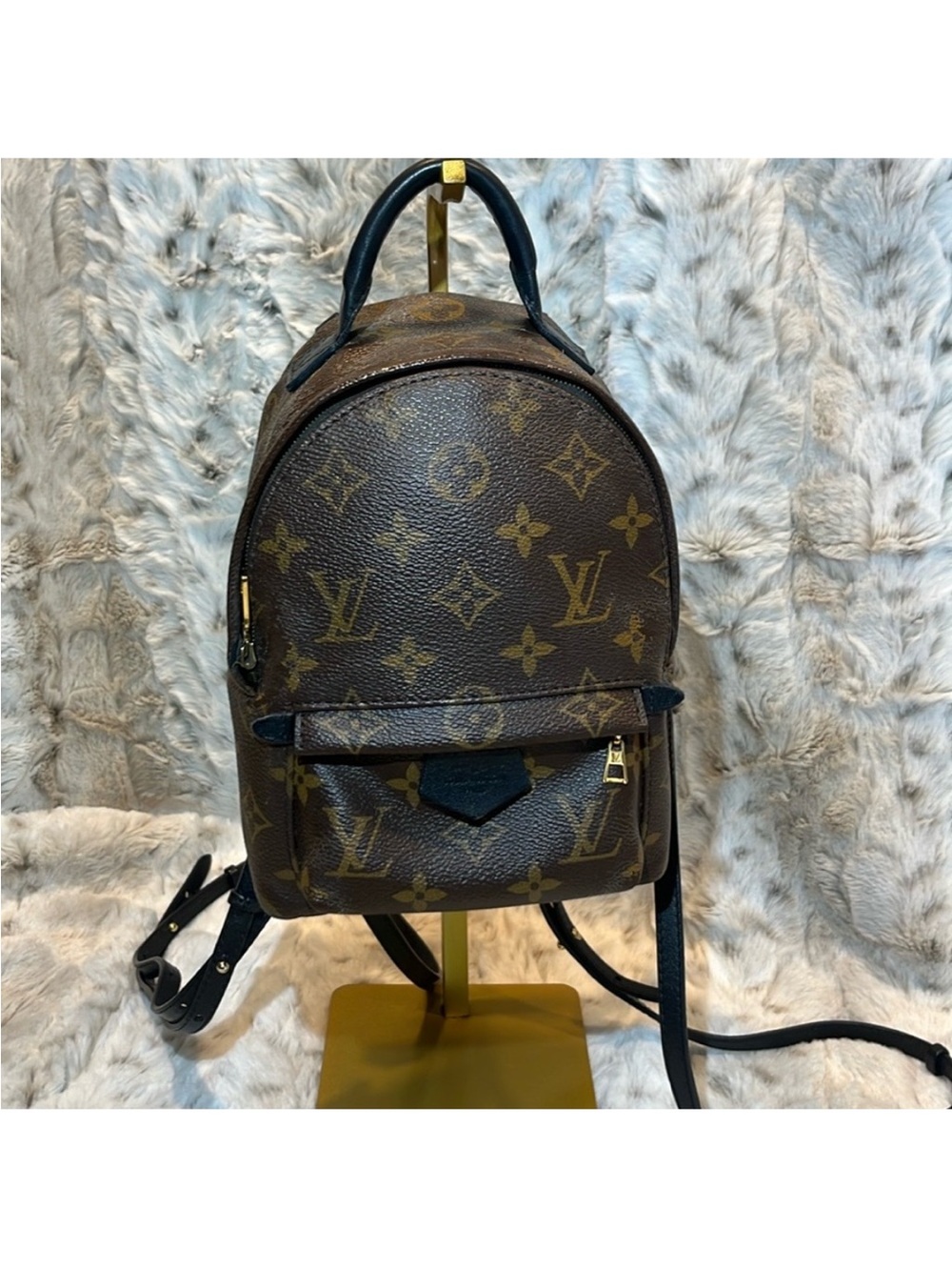 Louis Vuitton palm springs  Mini Monogram Backpack - Dark Brown with Gold Print